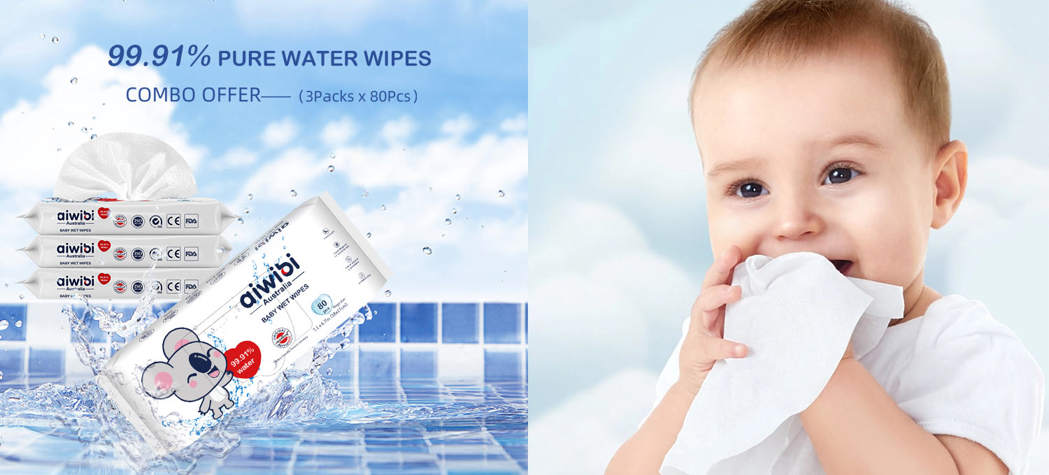 Toallitas húmedas premium para bebés con agua pura al 99,91 %, 60 unidades