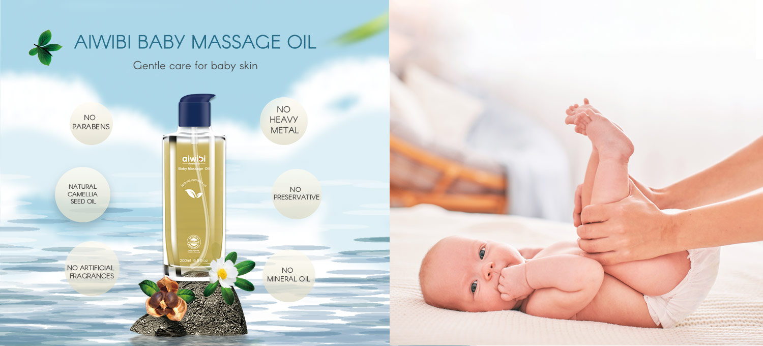 Aceite de masaje natural para bebés con semilla de camelia, relajante y ayuda a dormir