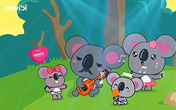 Fiesta musical de la familia Koala